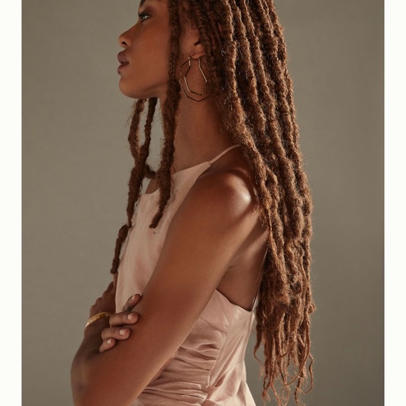 BY ANTHROPOLOGIE RUCHED ASYMMETRICAL MIDI DRESS PINK COLOR SIZE 14 NWT - Picture 5 of 13